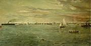 Verner Moore White The Harbor at Galveston, was painted for the Texas exhibit at the France oil painting artist